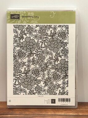 STAMPIN' UP! 138900 SOMETHING LACY CLEAR MOUNTED RUBBER STAMP FLORAL BLOCK